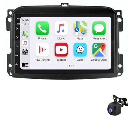 HIBIYA Double Din Android 12 Car Stereo with Bluetooth 7 Inch Touch Screen Car GPS Stereo Head Unit Navigation Radio For Fiat 500L 2012-2017 Support 4G/WIFI/SWC/AHD Backup Camera(XY2 4Core 1+16G)