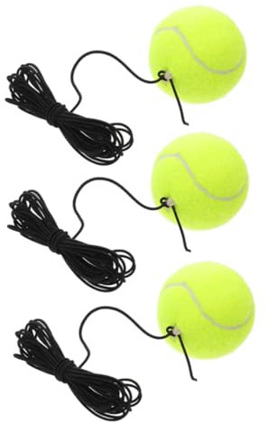 WHAMVOX 3stücke Teiliger Tennis-trainingsball Mit Schnur Leichter Rebound-Ball Für Einzelspieler-Tennis Geeignet Für Innen Und Außenbereich Robustes Chemiefasermaterial Für Langlebige