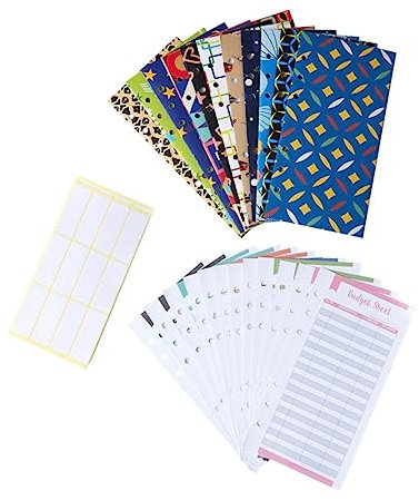 DIYEAH Briefumschläge A6 Budget Umschläge Set Mit 12 Budgetblättern Und 12 Geldumschlägen Loose Leaf Design Für Effektive Budgetaufzeichnung Und Geldverwaltung Finanzplaner Und Haushaltsbuch
