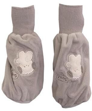 QYKKZAYQ Manicotto Caldo Polsino Elasticizzato Protettivo Maniche Da Braccio Inverno 2 in 1 Scaldamani Protettore per Studenti Contro I Polsini Sporchi (grigio)