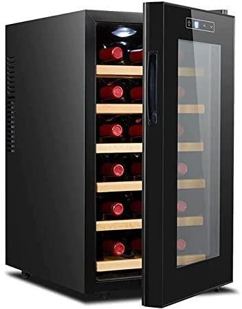 IUBGFTO Weinlagerschränke für 18 Flaschen, Weinschrank mit konstanter Temperatur, Kleiner luftgekühlter Mini-Weinschrank, Feuchtigkeitsschrank für den Haushalt