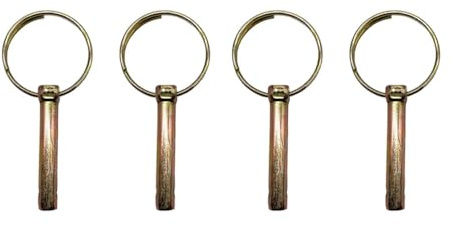 4 Stück Klappsplint, Robuster Anhängersicherungsstift aus Edelstahl mit Ring, Klappsplint für Ackerschlepper, Anhänger, LKW, Rasenmäher (M8)