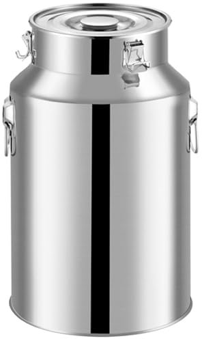 FUT De Biere,Boîtes De Lait, 201 Acier Inoxydable Seau À Vin Pot Laitier Baquet Barils De Transport De Lait Pichet Fourre-Tout Bouteille Boîte De Rangement Hermétique avec Couvercle Scellé 6L