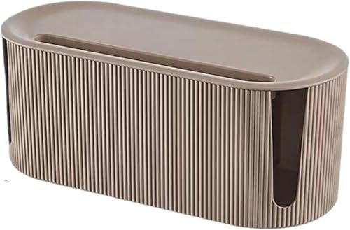 Brown Cable Management Box Cable Organizer for Home & Office Tidy Wire Storage Case Extension Lead Holder Socket & Network Line Organizer Durable & Stylish Design.