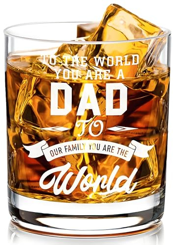 UAVAUI Gifts for Dad from Daughter Son, 10 Oz Unique Whiskey Glass Gifts for Father's Day, Best Dad Present for Men, Husband, Grandpa