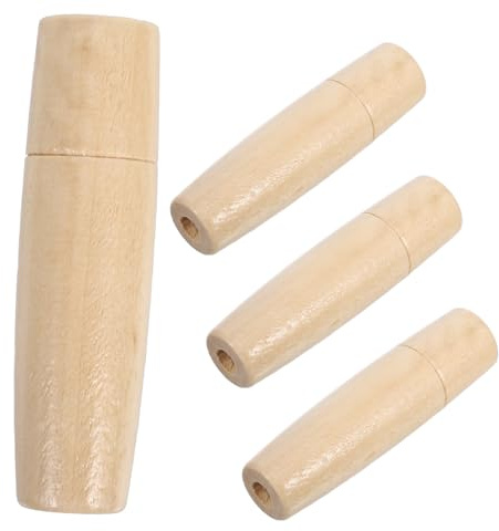 Homoyoyo 4pcs Ergonomic Wood Handles for Files Tools Replacement Handles for Grill BBQ Accessories Solid Wood Construction