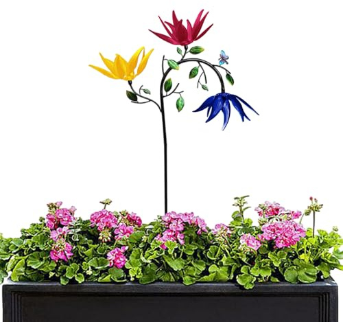 Windmühle Aus Metall, Solar-Windspiel, 180CM Solar Metall Windrad, Windspiel Magische Windmühle, Blumen-Windspiele Windskulptur, Einzigartige Magische Rasen-Wind-Spinner Für Hof Und Garten Windfänger