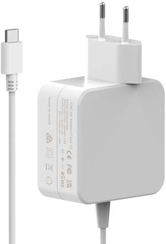 Etssembo 5.1V 5A Netzteil für Raspberry Pi 5 27W USB-C Power Supply : 100-240V 50/60Hz, PD Adapter für Raspberry Pi 5 4GB/8GB, Überspannungs- und Überstromschutz, 1.8m Kabel Weiß