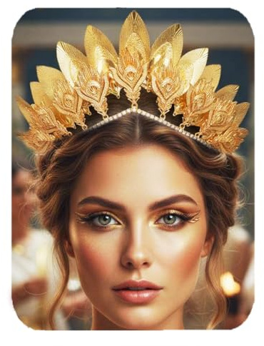 Zoestar Couronne de mariage en feuilles d'or, diadèmes et couronnes de déesse grecque, coiffure de princesse pour femme