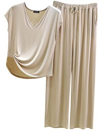 Pyjama Femme Soie Satin Short Pyjama Noël Femme Ensemble pour Femmes 2 Ensembles Assortis Haut à Manches Courtes Et Pantalons avec Poches Monstre Et Compagnie De Noël