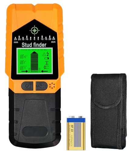 Proster Rilevatore da Parete 6 in 1 con Display LCD Retroilluminato, Scanner Elettronico per Legno Metallo Cavi AC Tubi e Travetti, Sensore Magnetico ad Alta Precisione con Borsa di Conservazione