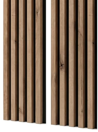 MEBANO. Akustikpaneele auf Filz 1,272 m² 240x53 cm (2 Stück 240 cm x 26,5 cm) Wandverkleidung Farbe Eiche Artisan Wandpaneele Home Decoration Lamellenwand Innenwanddekoration
