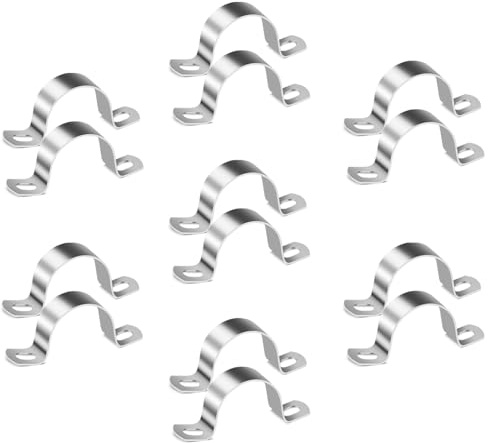 ANGEEK U-Rohrschellen 35MM Dicke 1.3mm | Edelstahl-Doppelloch-Rohrschellen Befestigungsschellen für die Befestigung von Gasrohren,Kabeln und Wasserrohren (14pcs)