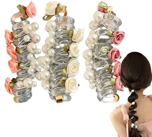 de cabello espiral 8 cm 3 piezas | Bandas de cabello y elásticas para niñas adolescentes niños accesorios cómodos de cola de caballo para el deporte escolar vida cotidiana | Accesorios