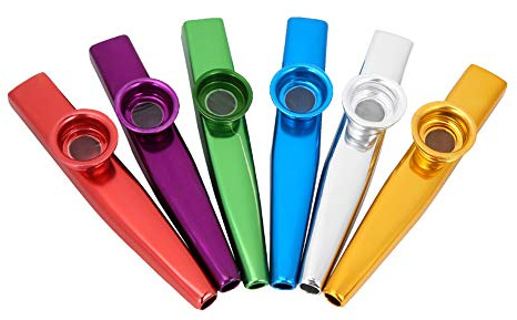 TARSHYRY Kazoos Bulk, Kazoos für Erwachsene, 6 Stück Metall-Kazoos, mit 30 Stück Kazoo-Flötenmembranen, für Kinder, EIN Guter Begleiter für Ukulele, Violine, Gitarre, Klaviertastatur