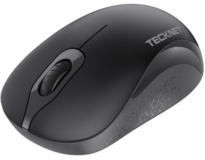 TECKNET Leise Kabellose Maus, 1600 DPI 2,4 GHz mit USB-Nano-Empfänger | 3 Einstellbare DPI Computer Maus, 24 Monate Akkulaufzei, Für Links- und Rechtshänder, Funkmaus für Laptops, PC, Mac, Grau