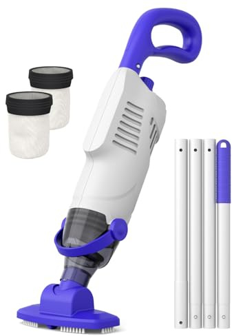 Aspirateur de Piscine Little Shark pour piscines Hors Sol, aspirateur pour Spa équipé d'un Moteur de 60 W, aspirateur de Piscine Compact et léger avec Une Batterie de 5 000 mAh (Blanc)