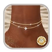 Kakonia 925 Sterling Silver Anklet Bracelets for Women Waterproof Anklet,GF