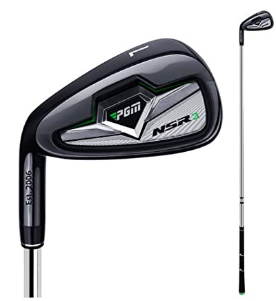 Mazze da golf per mancini/destrorsi NSR3#7 Ferri da stiro per pratica professionale in carbonio/acciaio inossidabile con albero in ferro da golf (sinistra, nero, acciaio)