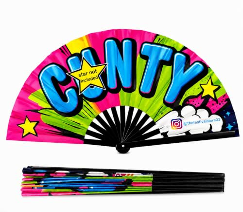 C*NTY Clack Fan 33cm (13) Large Bamboo Folding Hand Fan