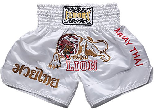 FLUORY Muay Thai, Pantaloncini da Boxe di Alta qualità, Pantaloncini da Boxe tailandesi, Pantaloncini MMA Kick Boxing, per Donna, Uomo, Bambino, Competizione di Allenamento di Combattimento.