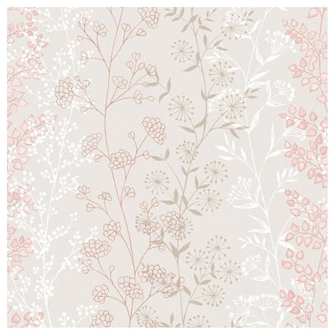 Fresco Jemima Sprigs Pink/Rose Gold Wallpaper