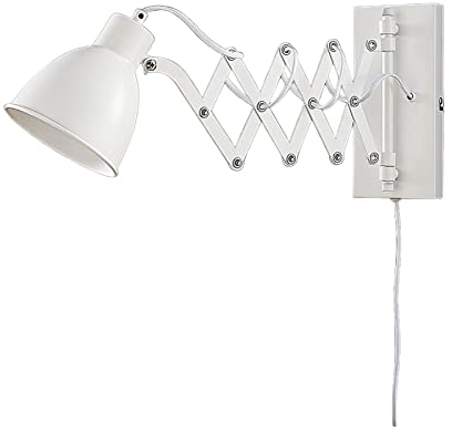Lindby ausziehbare Wandlampe, Wandleuchte Scherenarm Nachttischlampe Wand 1x E14 max. 40W ohne Leuchtmittel Leselampe drehbar schwenkbar Scherenlampe