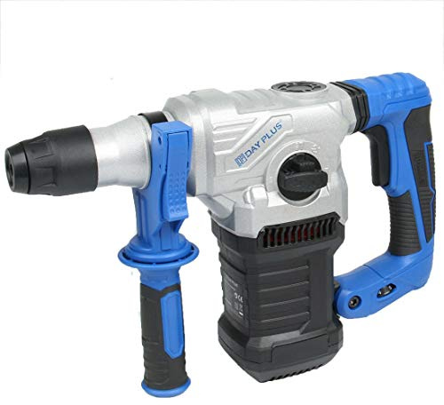 SDS Plus 1500W Heavy Duty Rotary Corded Hammer Drill, 4 Function and Adjustable Soft Grip Handle, 6 Variable Speed, 1/2-Inch(13 mm) Keyed Chuck, Include Drill Bits, with Case