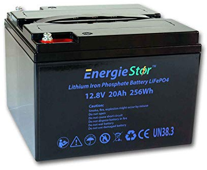 LOWENERGIE 20Ah, 256Wh LiFePo4 Battery 12.8V Lithium-Ion Iron Phosphate 12V Leisure Solar Golf Cart Caddy Caravan (Battery Only)