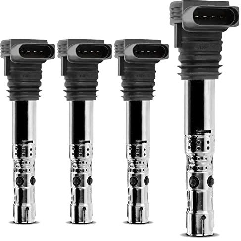 Frankberg 4x Zündspule für A3 A4 A6 TT Cordoba Exeo Ibiza III IV Leon Toledo II Octavia Superb B-o-r-a Golf IV New Beetle P-a-s-s-a-t Polo 1.8L 2.0L 2.7L 1996-2010 06B905115D