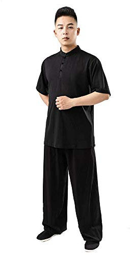Tai Chi Uniform Männer Frauen Jungen Damen Unisex, Koreanische Seide Kung Fu Anzüge Traditionelle Chinesische Kampfkünste Wing Chun Boxen Karate Trainingskleidung Tangzhuang Geschenk (A,L)