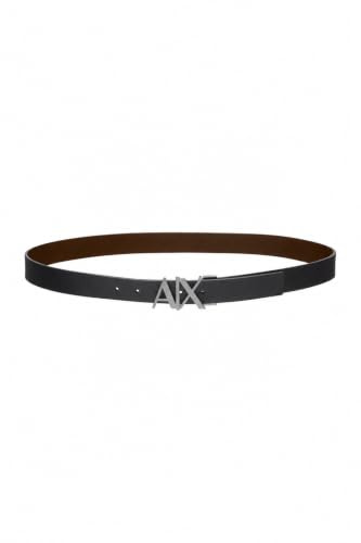 Armani Exchange Herren Essenial, Double Face, Metal Logo Plaque Belt
