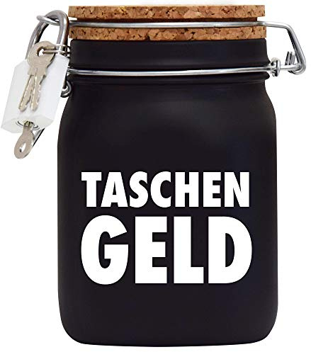 Spardose Taschengeld Geld Geschenk Idee Schwarz L
