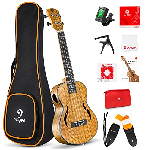 Vangoa Konzert Ukulele 23 Zoll Walnussholz Hawaii Akustik Ukulelen Einsteige Set für erwachsene Teen Studenten mit Gig Bag, Natürlich