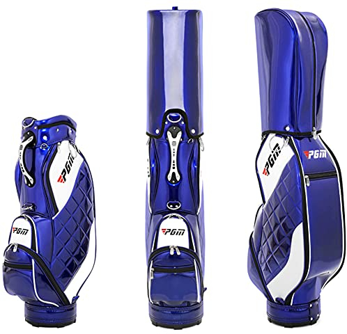 ACXZ Golf Cart Bag für Herren Damen mit 5-Wege-Trennwand, Staff Golf Carry Bag, wasserdichte PU Golf Club Golftasche, Blau/Schwarz/Weiß