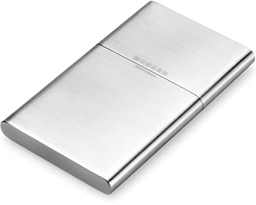 YHRJ Geschäftskartenhalter Einfacher Visitenkartenhalter aus Edelstahl für Herren, Tragbares ultradünnes Visitenkartenetui, Hochwertige Geschenke, ca. 12 Stück (Color : A, Size : 9.5cm*2)