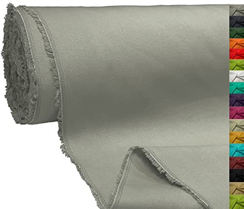 A-Express 100 % bomullsduk tygmaterial klädtillverkning tyg gardinväskor 145 cm bred 250 GSM säljs per meter – halvmeter 50 cm x 145 cm grå
