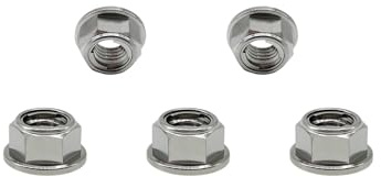 RISON-Titanium Dado Flangiato Esagonale in Titanio M8, Dadi Esagonali con Flangia Autobloccante DIN 1664, Dado di Bloccaggio Controdado in Metallo Flange Lock Nuts per Pignone, Confezione da 5