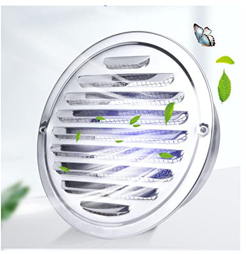 ZXCVBNAS Louver Grille Vent,Stainless Steel Air Outlet Vents,Flat Ducting Air Ventilation Outlet Hood with Screen Mesh,Wall Vent Outlet,for Villa, Flats, House,170mm/6.69in