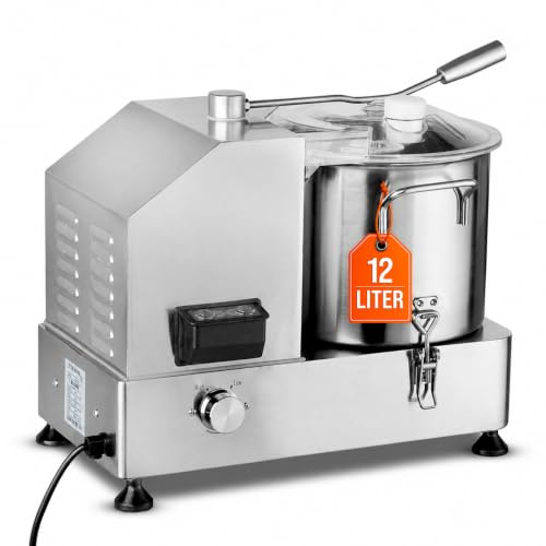 GastroHero Coupe-légumes et pain en acier inoxydable CU-ECO12 12 l | Coupe-légumes professionnel pour gastronomie, boîtier en acier inoxydable robuste, nettoyage facile, vitesse réglable