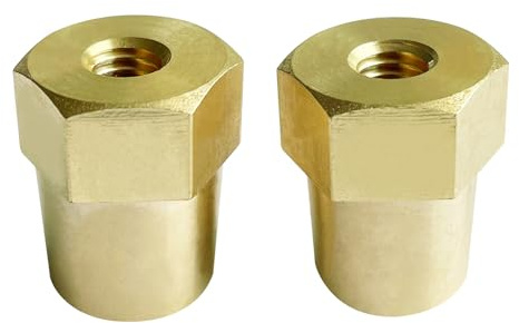 Ampper Adaptateur de borne de Batterie Femelle M8 en Laiton (+/-), bornes de Charge de Batterie pour Extension de Goujon M8, Paquet de 2