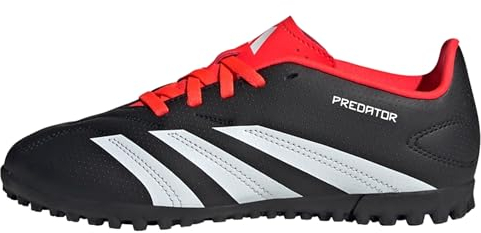 adidas Predator Club Turf Football Boots, Scarpe da Calcio Unisex-Bambini, Core Black/Cloud White/Solar Red, 38 2/3 EU