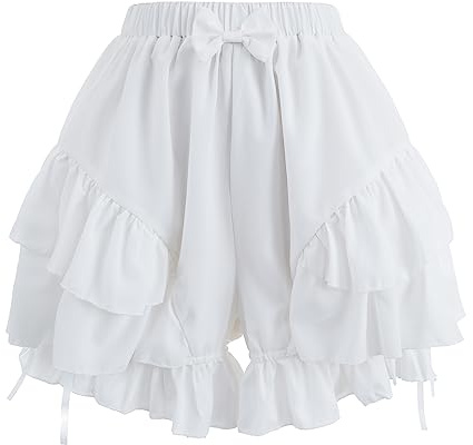 Fiamll Viktorianischer Bloomer Süße Pumphose Mehrschichtig Rüschzen Sicherheitshose Unterwäsche Leggings