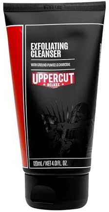 Uppercut Deluxe Exfoliating Cleanser, Sanft reinigt und entgiftet die Haut mit gemahlenem Pumice und Kohle, Geeignet für den täglichen Gebrauch, 120 ml