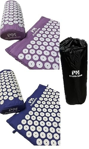 PM ProMotion Akupressur Set, Akupressurmatte und Kissen gegen Nacken und Rückenschmerzen, mit Einer Tragetasche