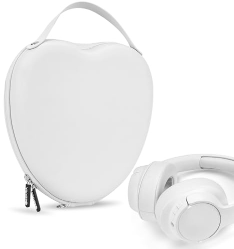 Geekria NOVA Headphones Case for Lay Flat On-Ear/Over-Ear Headphones, Replacement Hard Shell Travel Carrying Bag with Cable Storage, Compatible with Bose, Sony, JBL and More (White)