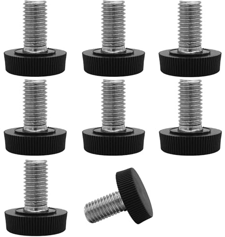 SKIR'CO 8 patas niveladoras de muebles M10 x 20 mm, patas redondas ajustables de 25 mm de diámetro, pie nivelador de rosca M10