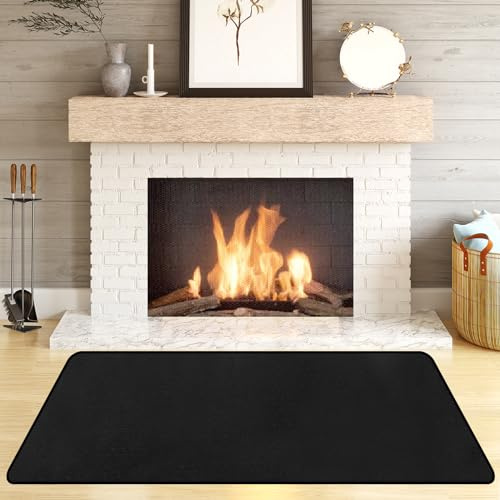 Hearth Rugs Fireproof, Fireplace Rug, Fireplace Mat, Fireplace Rugs Fire Resistant, 42 x24”, Heated Floor Mat for Outdoor BBQ Grills, Fire Pits, Smokers, Woodstoves