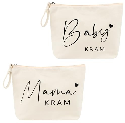 2PCS Kosmetiktasche für Werdende Mama - Beutel Mit Reißverschluss für Baby Kram - Babyparty Geschenk für Neue Mutter