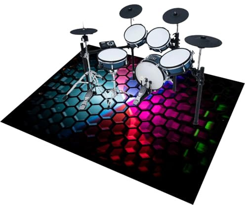 230 x 200 cm Professionelles Trommelmatte | Schlagzeugteppich | Drum Teppich | Rutschfester Elektrisches Schlagzeug Teppich | Elektronisch Snare Klavier Musikinstrumente Teppich | Trommel Teppiche